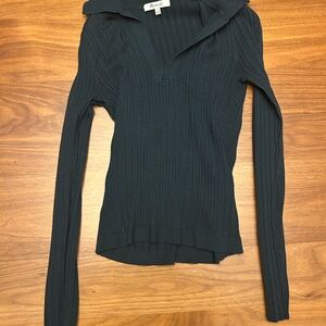 Madewell Dark Green Ribbed Sweater